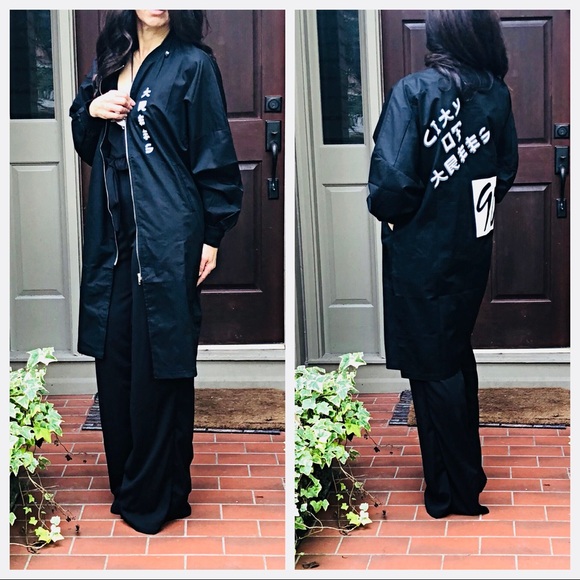 PARIS long line zip up side pocket Graphic jacket - Picture 6 of 7